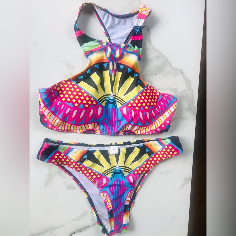 Shein super cute multi-color 2-piece bikini set. Medium. New w/tags
